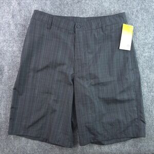 New Champion Shorts 32 Gray / Black Plaid 10" Inseam 100% Polyester
